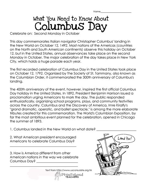 Christopher Columbus Printable Activities